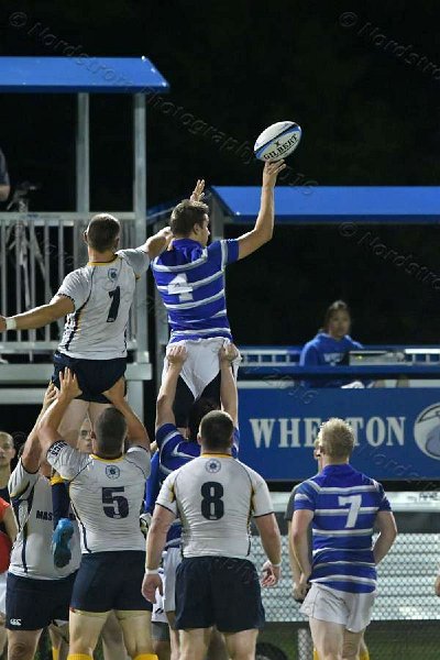 Wheaton Men\'s Rugby vs Mass Maritime.  Photo by Keith Nordstrom